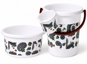 Heavy-duty plastic buckets manufactured in Delhi, available in 10L to 30L capacities